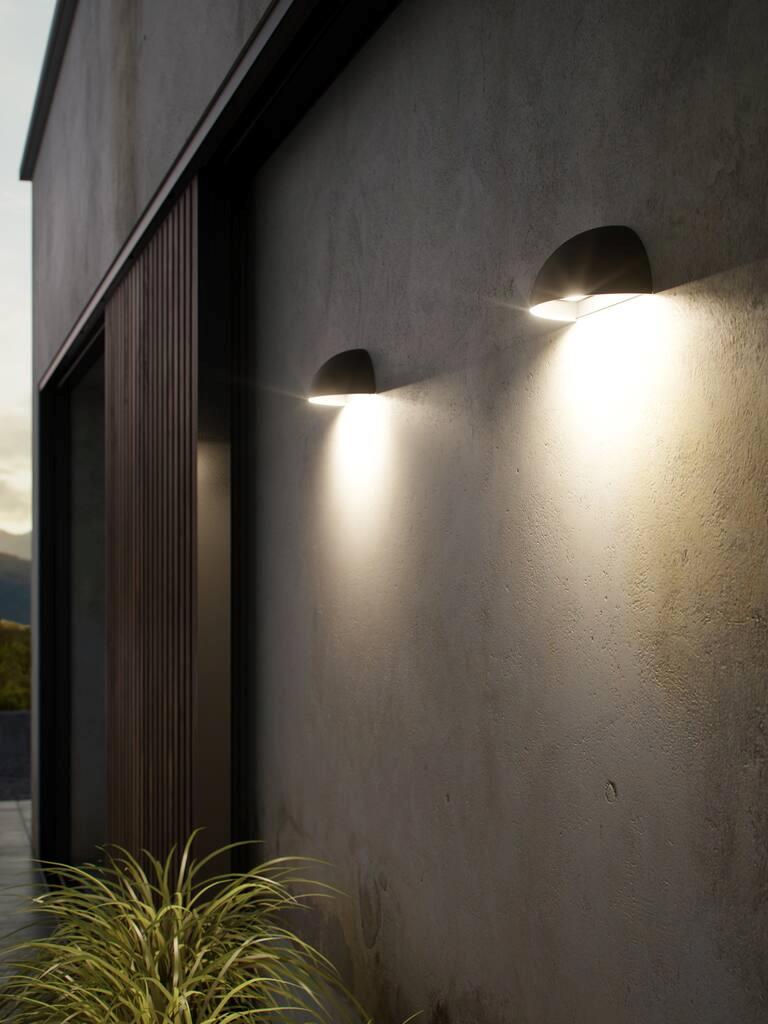 Arcus Wall Aluminium, Plastic Black, Opal - 2019001003