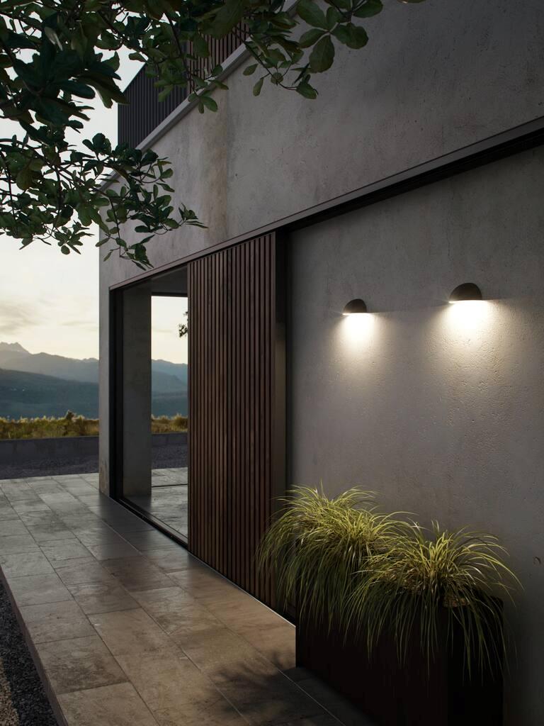 Arcus Wall Aluminium, Plastic Black, Opal - 2019001003