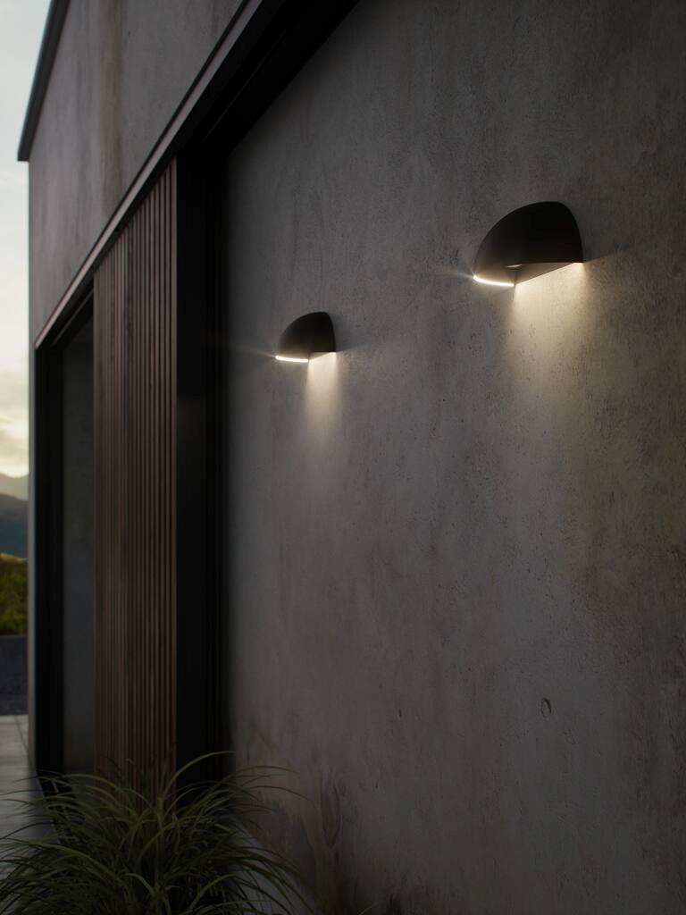 Arcus Wall Aluminium, Plastic Black, Opal - 2019001003