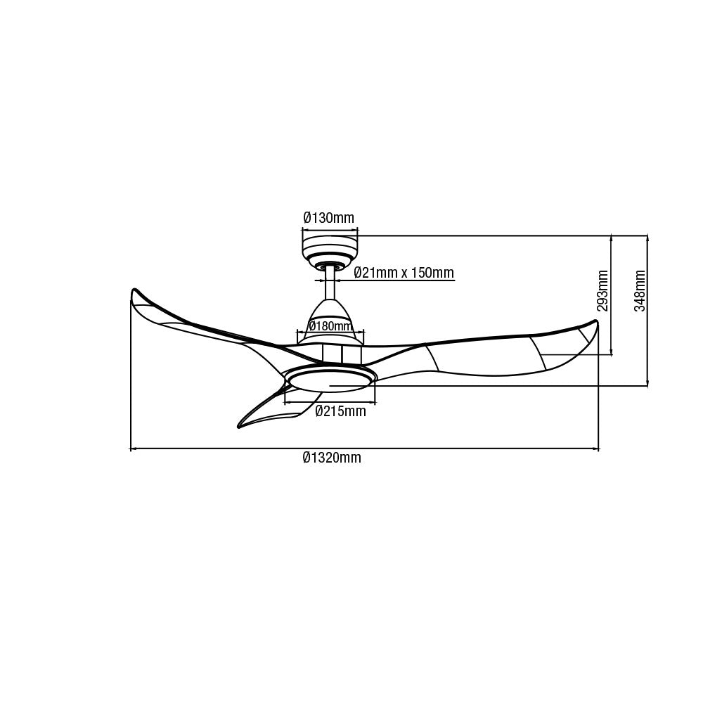 Wave 52" Ceiling Fan with CCT LED Light White MWF1333WSR