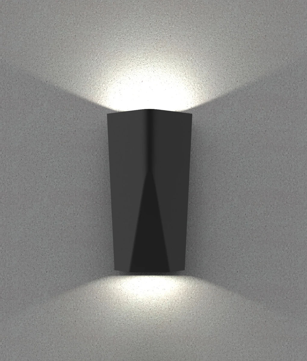 WIGTRI Black Exterior LED Tri-CCT Surface Mounted Featured Up/Down Wall Lights IP65 WIGTRI1