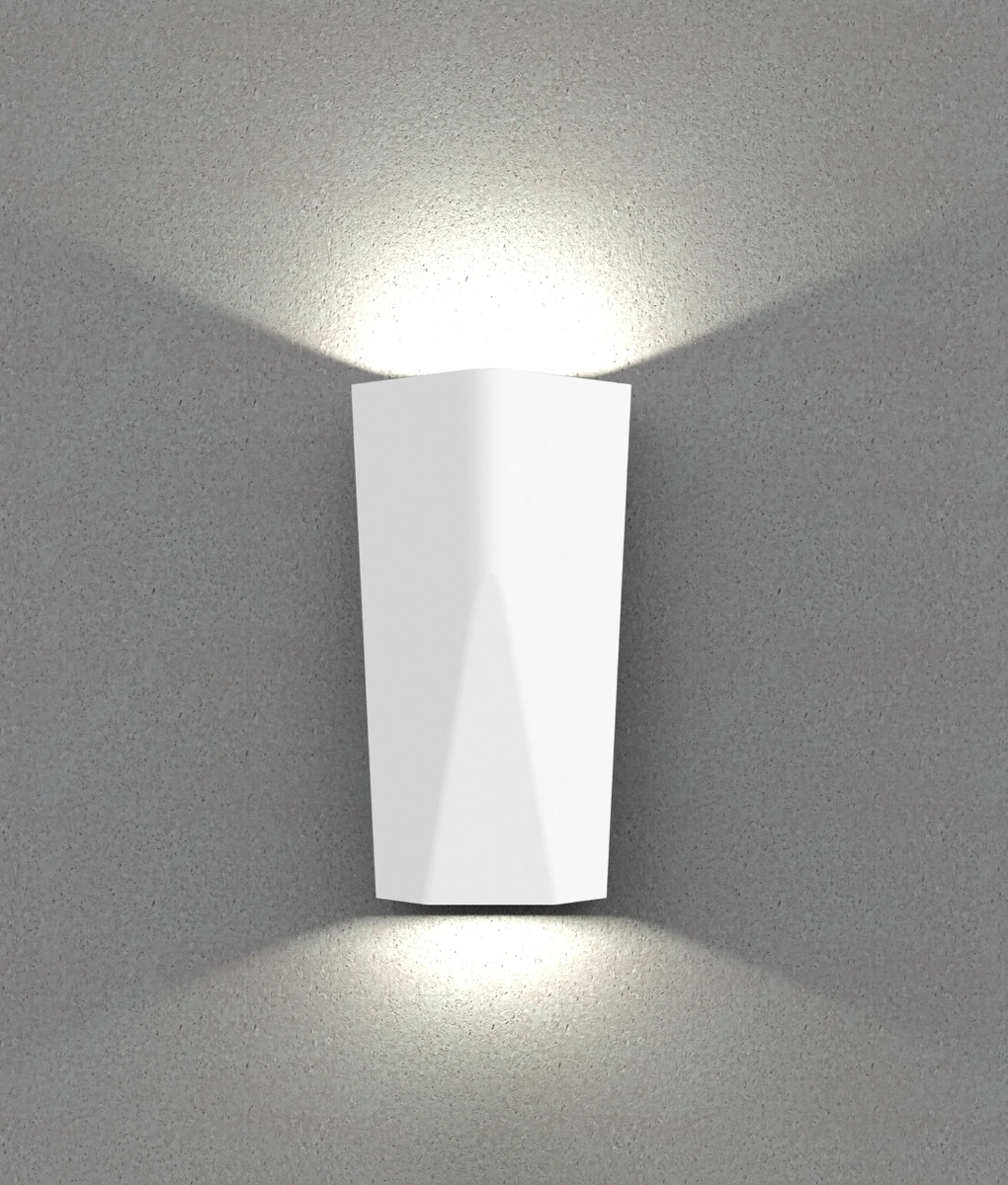 WIGTRI White Exterior LED Tri-CCT Surface Mounted Featured Up/Down Wall Lights IP65 WIGTRI2