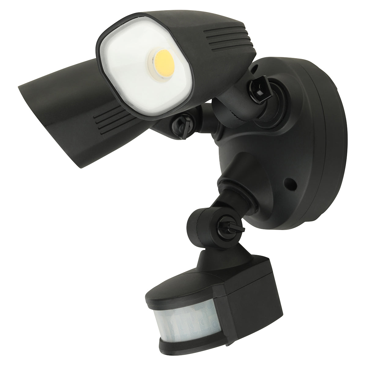 SHIELDER 2X10W LED TWIN FLOODLIGHT WITH SENSOR BLACK - 20784/06
