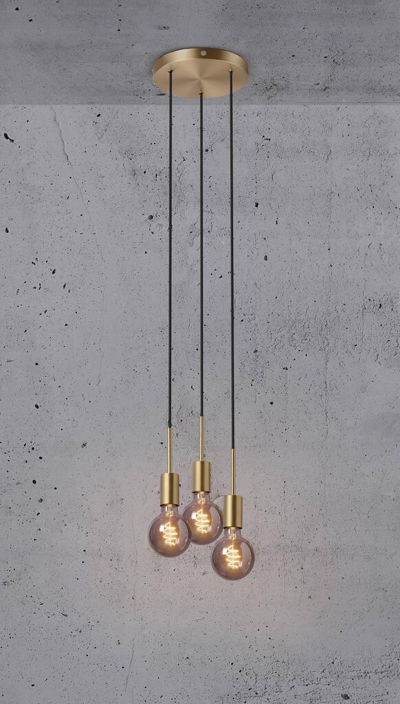 Paco Pendant 3Susp. Brass E27 - 2112063035
