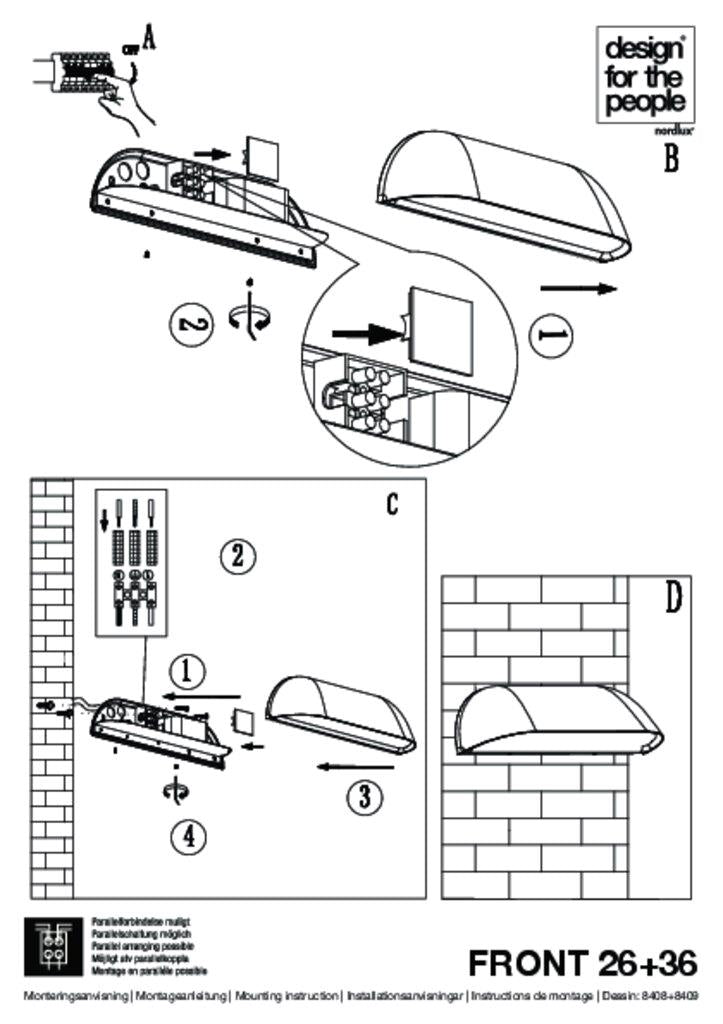 Front 26 Wall Metal, Plastic White, Opal - 84081001
