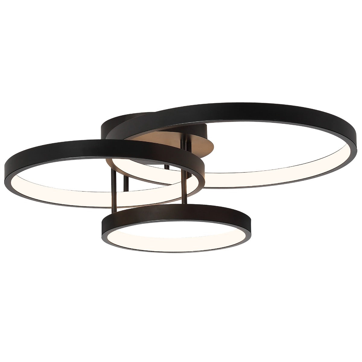 Zola 3 LED Semi Flush Mount Ceiling Light in Black or White