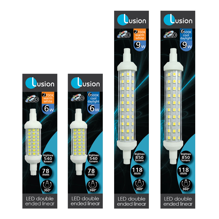 9W R7S LED DOUBLE ENDED LINEAR 118MM WARM WHITE LUS21110