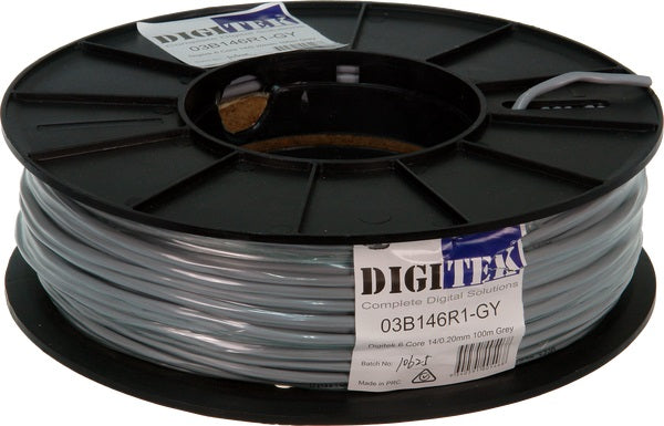 Digitek 6 Core 14/0.20mm Security Cable 100m Reel - Grey