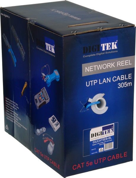 Digitek CAT5e 4 Pair Data Cable UTP 305M Box - Blue