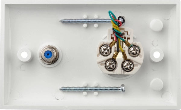 Wallplate Single F Type Barrel + Mod Socket