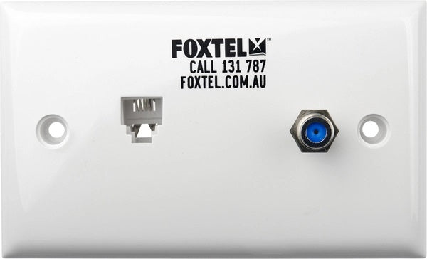 Wallplate Single F Type Barrel + Mod Socket