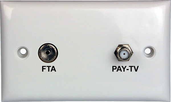 Wallplate Single F Type & Pal Connections