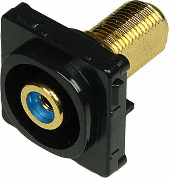Digitek Recessed Black RCA Female to F Female Insert - Blue