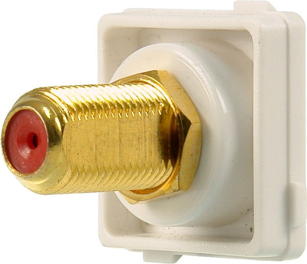 Digitek Recessed White RCA Female to F Female Insert - Red