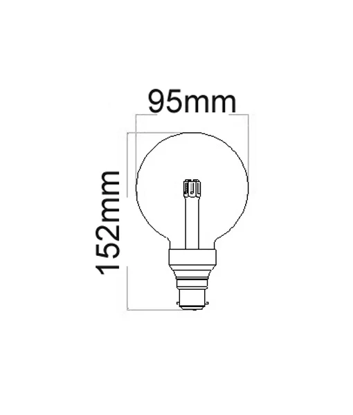 Frosted Spherical G95 LED 6W E27 / Daylight 5000k - G958
