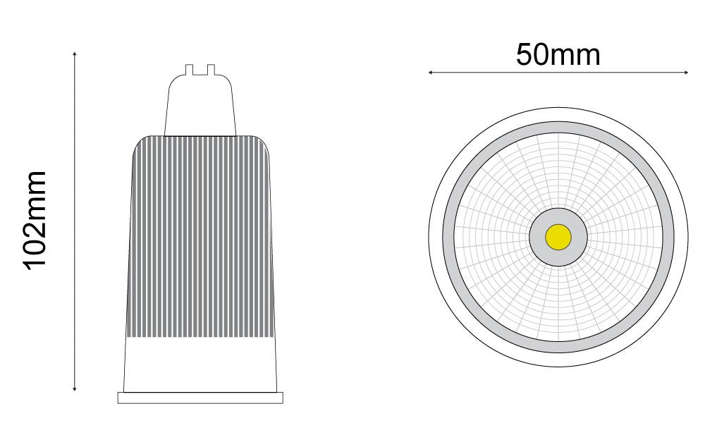 Boss 9w GU10 3000k 60 Degree COB Facetted Reflector