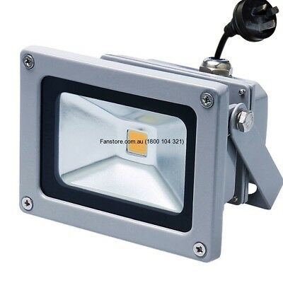 10W Grey Flood Light 3000k Warm White With Flex & Plug Plusrite