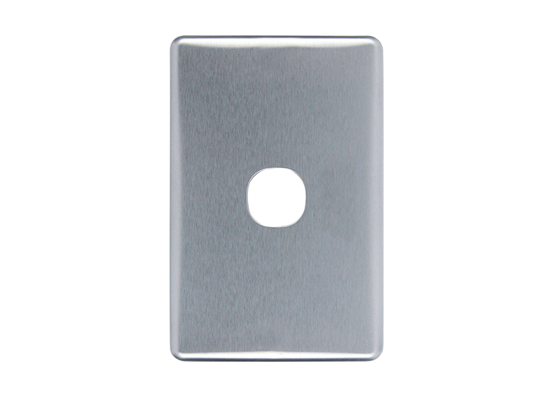 Switch Plate Covers, Metal Finishes Available To Suit Most Covers, Switch Cover - 1 Gang. BRUSHED CHROME
