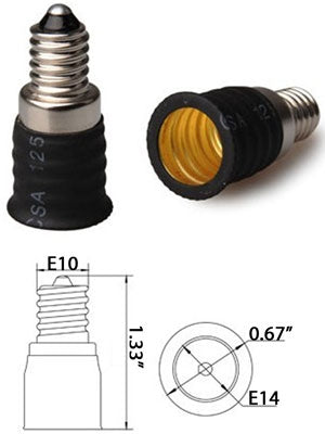 E10 TO E14 ADAPTOR 240V eddison screw