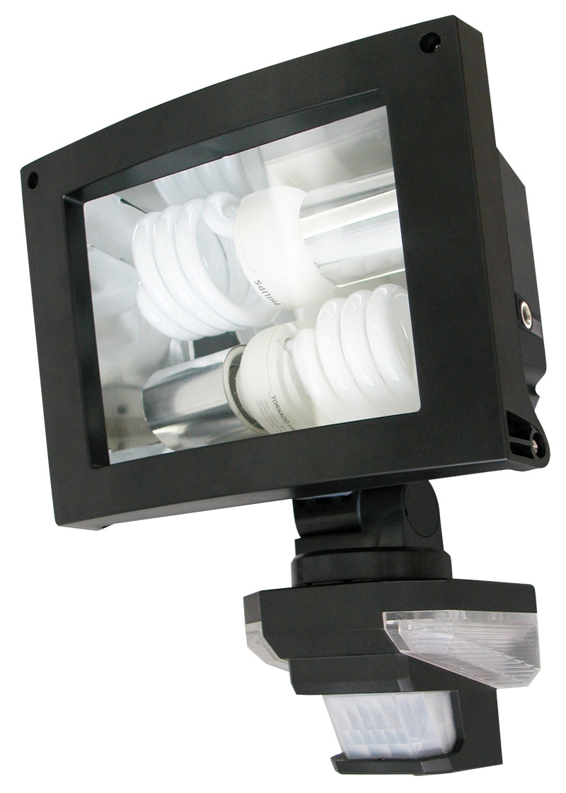 LIGHTWATCH TWIN CFL SENSOR FLOOD BLACK