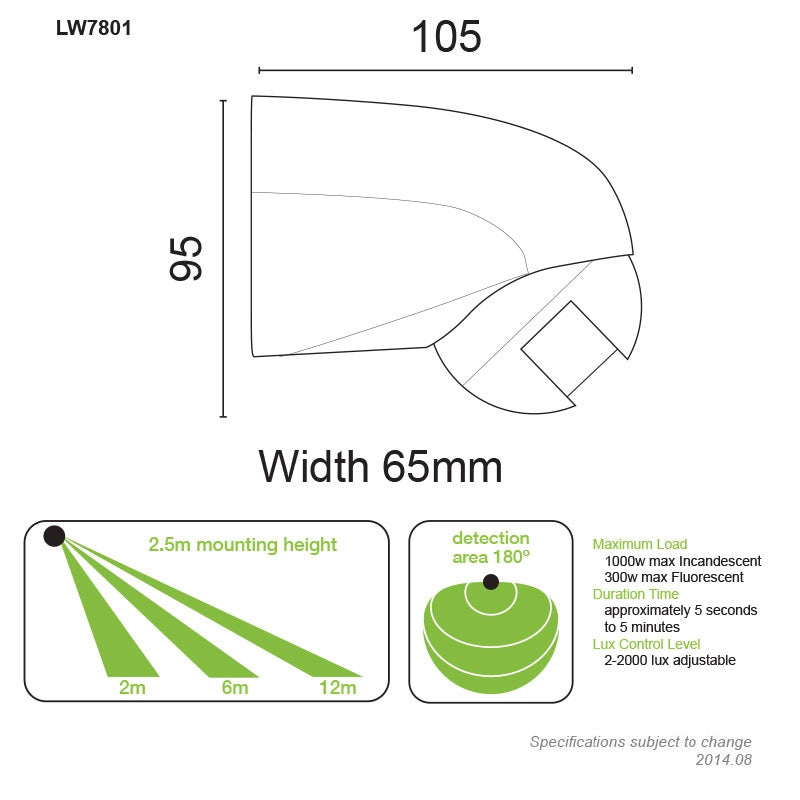 LIGHTWATCH SENSOR WALL MOUNTED SILVER