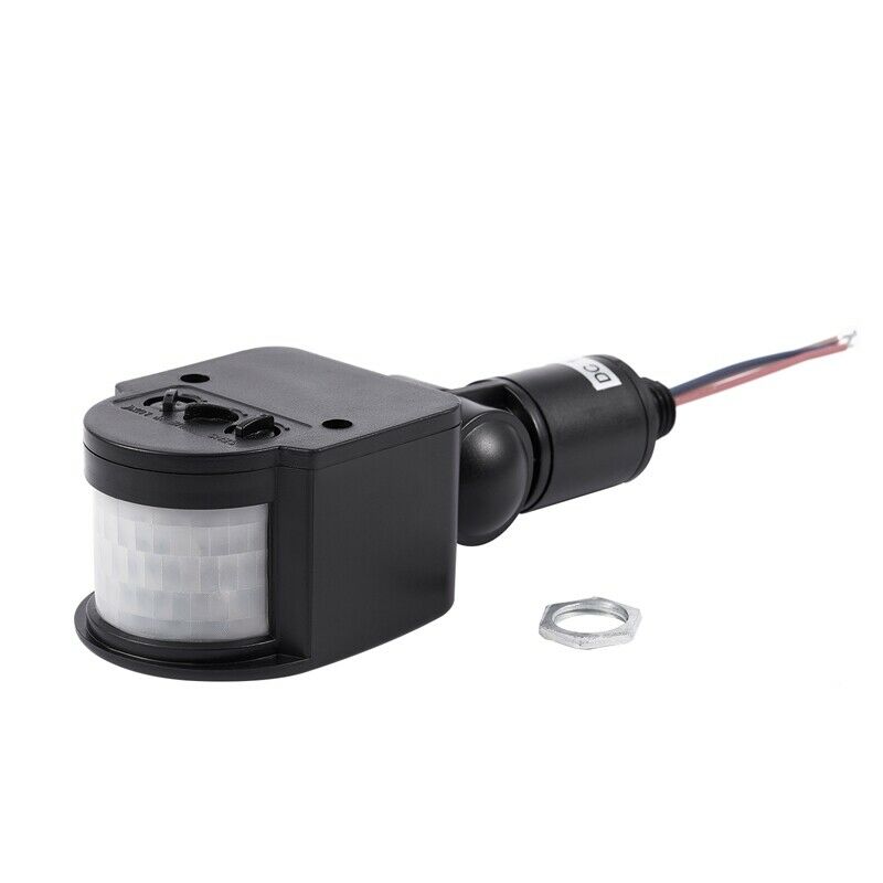 Outdoor 12V DC Automatic Infrared PIR Motion Sensor Switch for LED Light Black