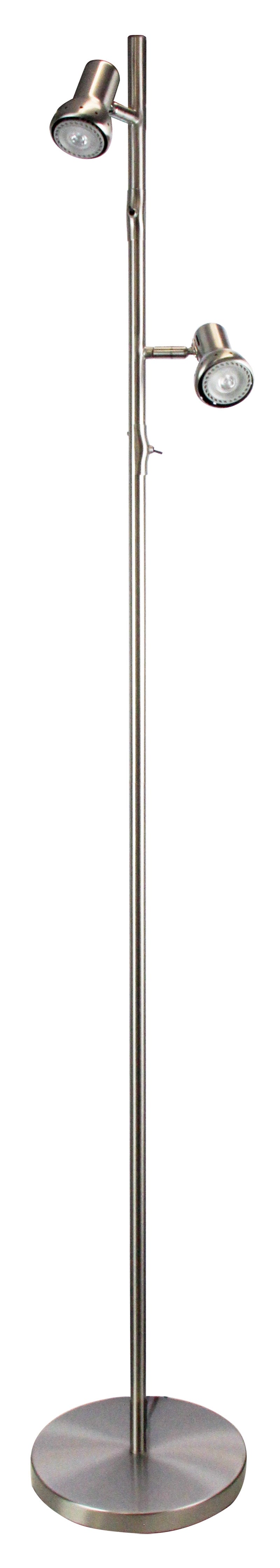 DAXAM LED TWIN FLOOR LAMP BRUSHED CHROME