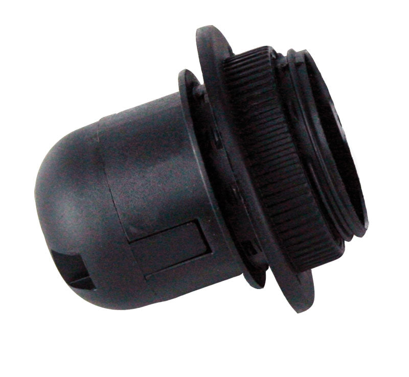 LAMPHOLDER - BLACK ES/E27 10mm ExtThread 