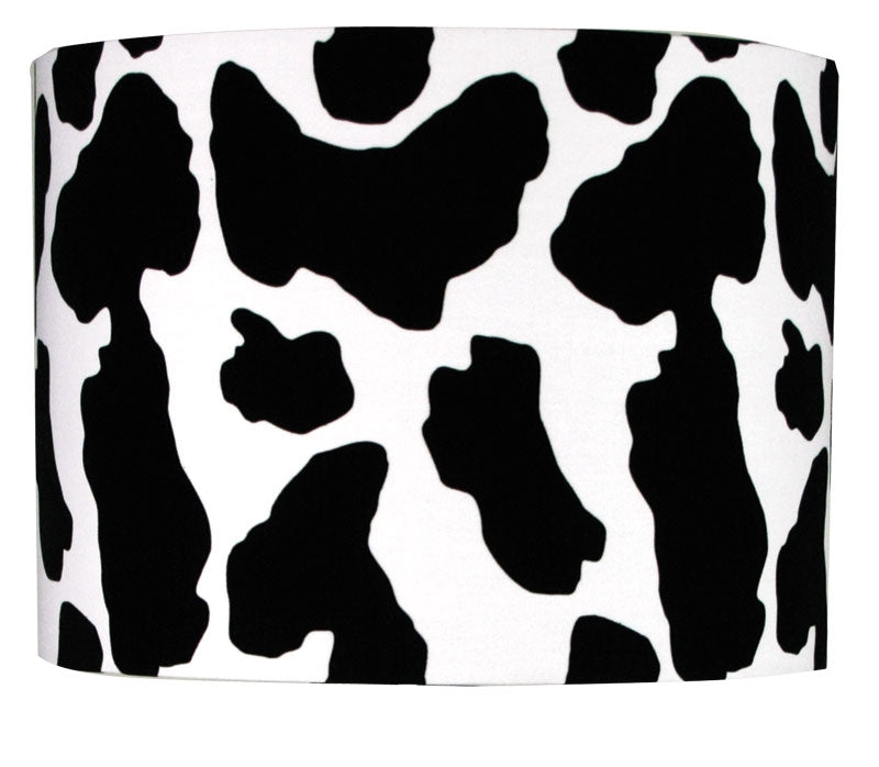 12-12-9 COW PRINT Yee-ha! BLK on WH SHADE E27