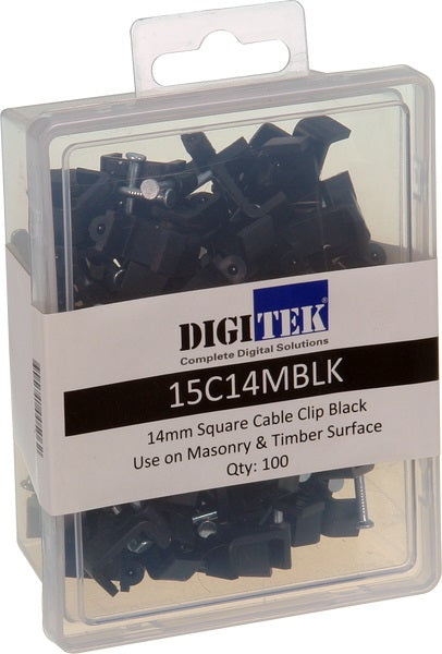 14mm Cable Clip Black to suit Siamese Coaxial Cable