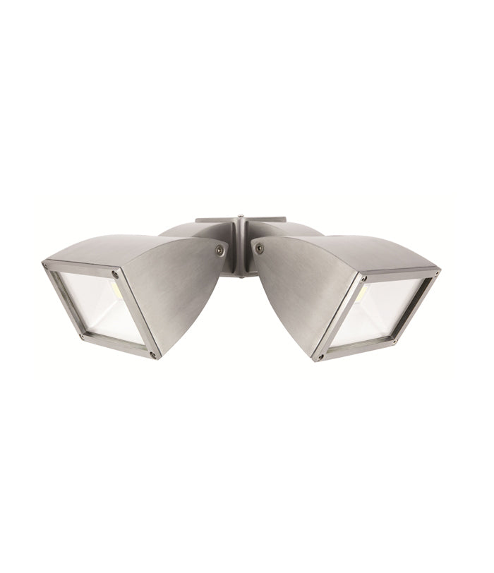 STRAND LED Modern 2 Light Floodlight - COLOUR - Brushed Aluminium