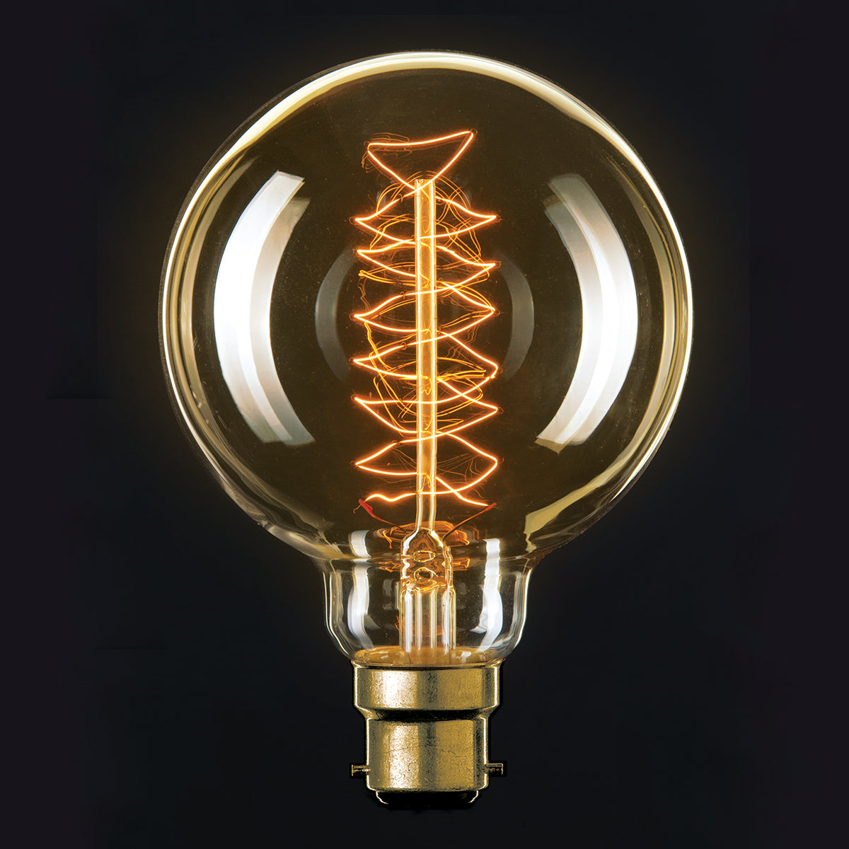 GLOBE ANTIQUE STYLE SPIRAL FILAMENT G95 25W B22AMBER (19284) BRILLIANT LIGHTING