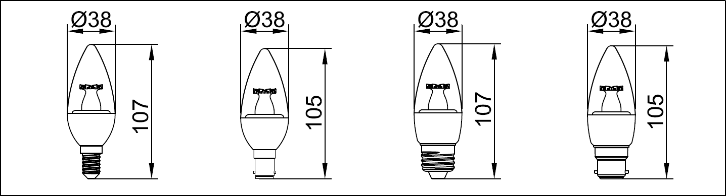 SYLVANIA LED CANDLE DIM 240V 4.5W B15 F 026921F