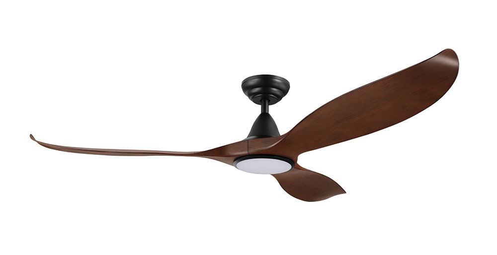 Noosa 60" 18W LED DC Ceiling Fan Aged Elm & Black / Tri-Colour - 204233