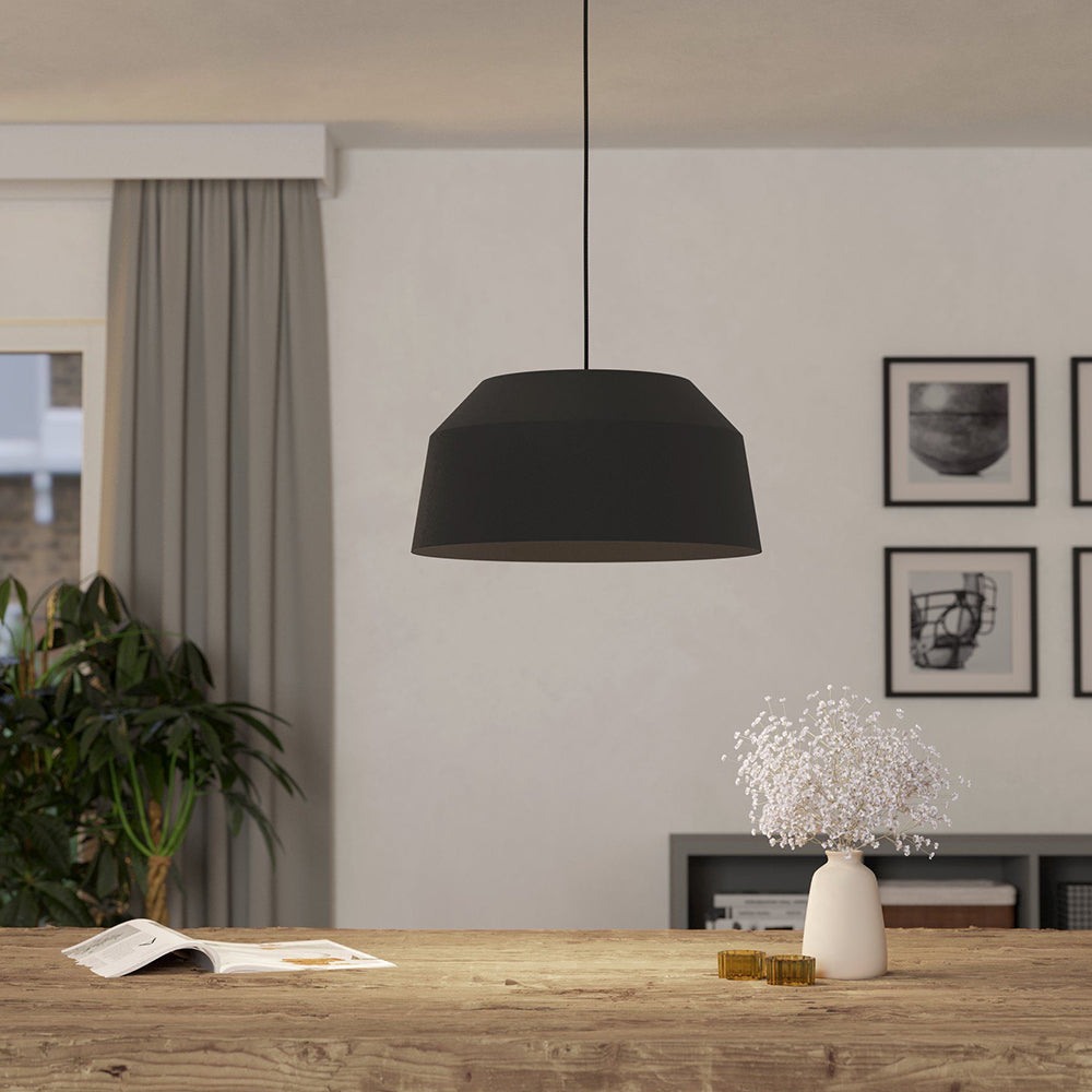 CONTRISA PENDANT LIGHT 1X40W E27 BLACK 520MM 205861