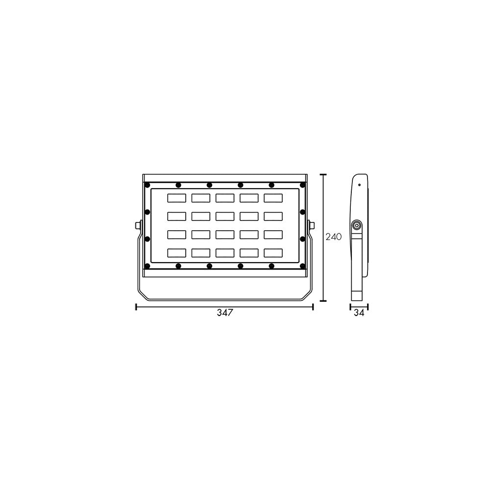Razor 100W LED DIY Slim Floodlight Black / Daylight - 20790/06