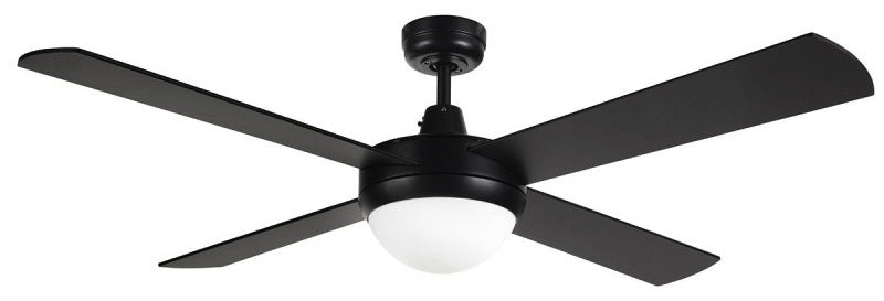 Tempest BLACK Ceiling Fan with Light 4 Blade 52" 1300mm Brilliant 99988/06