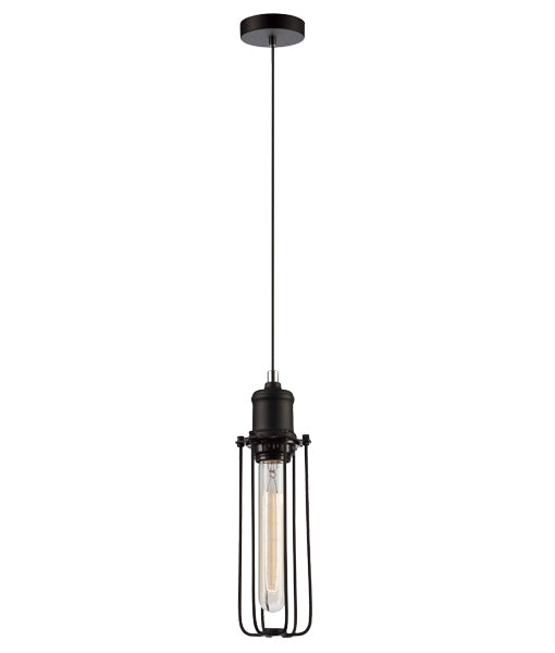 CLA LIGHTING IRON CAGE BLK TUBULAR E27 Pendants BLACKBAND3