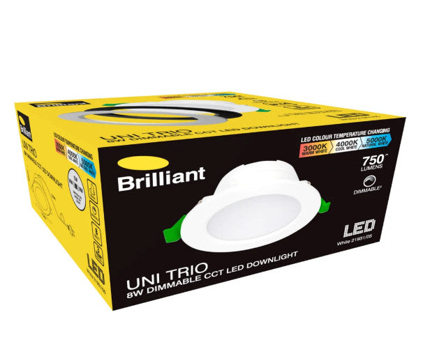 UNI TRIO 8W CCT DIMMABLE DOWNLIGHT - WHITE - 21931/05