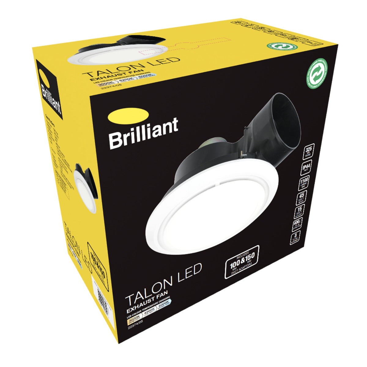 TALON LED CCT 325MM ROUND EXHAUST WHITE- 22374/05