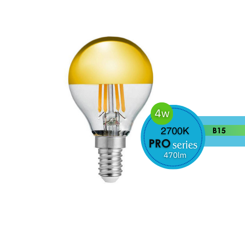FANCY ROUND CLEAR 4W E14 DIMMABLE 2700K CROWN GOLD LUS20225
