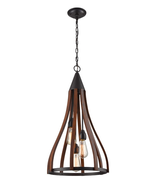 Cla Lighting Khaleesi Series Pendant ES x 3 60W DARK RED WOOD Medium KHALEESI2