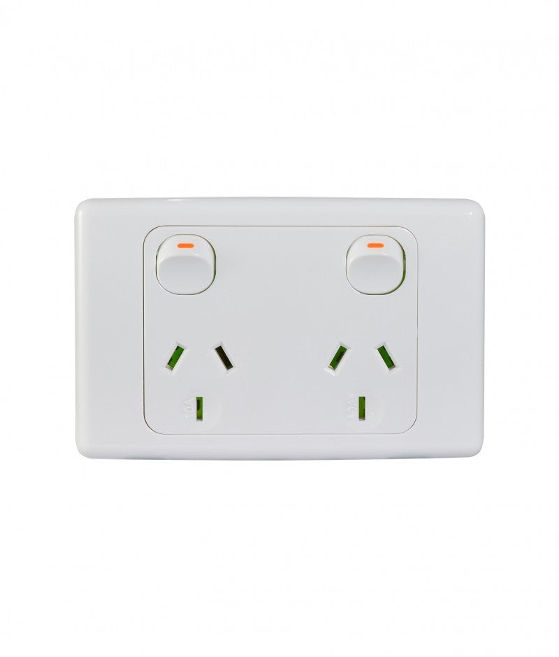 Cougar Power Point Switched 2 Gang 10A 250V (COPP2G) GSM