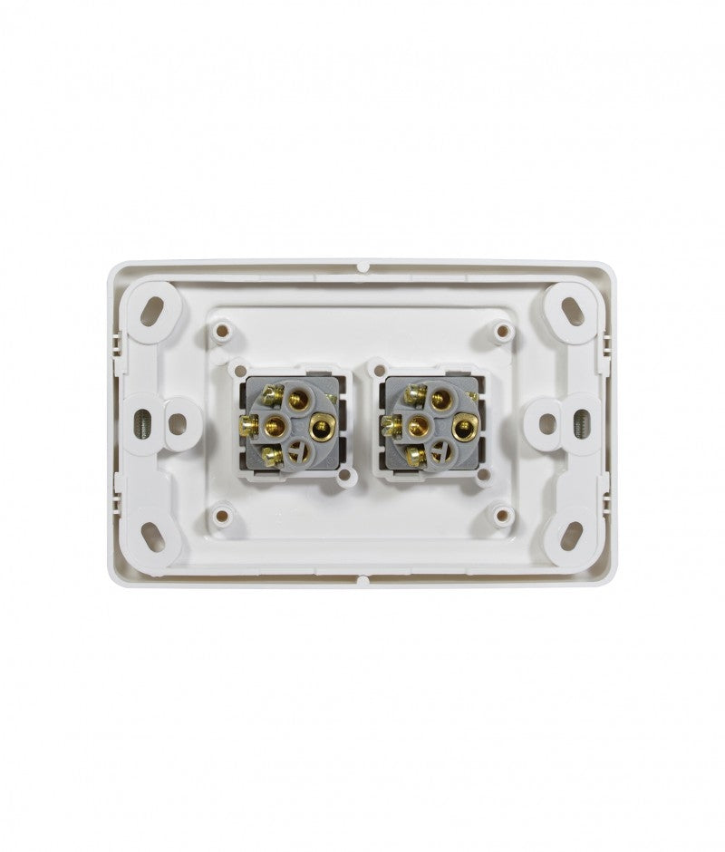 Cougar Switch Horizontal 2 Gang 16A 250V (COSW2G) GSM