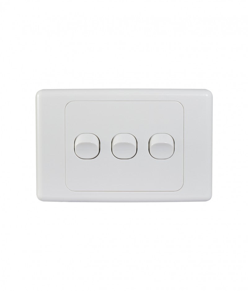 Cougar Switch Horizontal 3 Gang 16A 250V (COSW3G) GSM