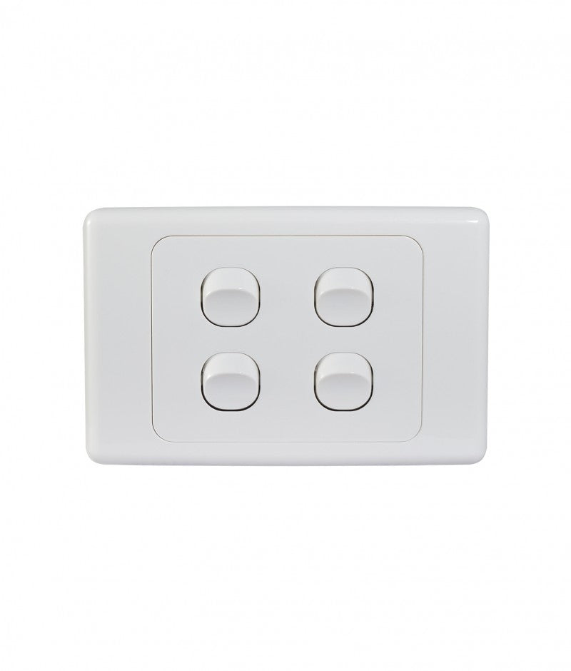 Cougar Switch Horizontal 4 Gang 16A 250V (COSW4G) GSM