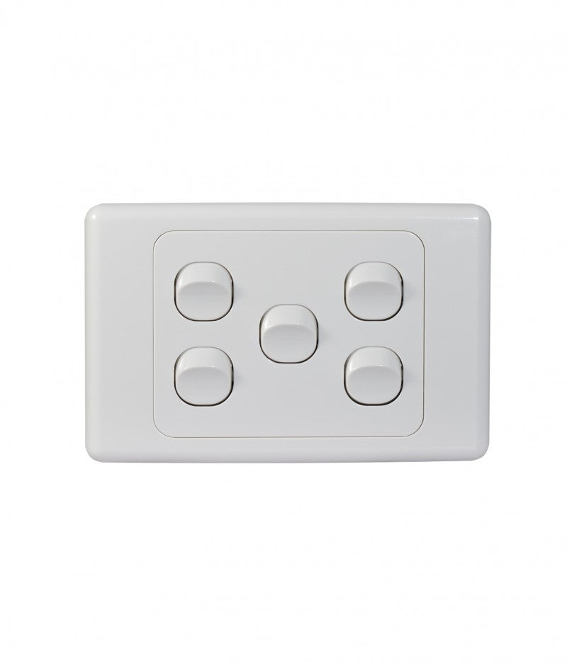 Cougar Switch Horizontal 5 Gang 16A 250V (COSW5G) GSM