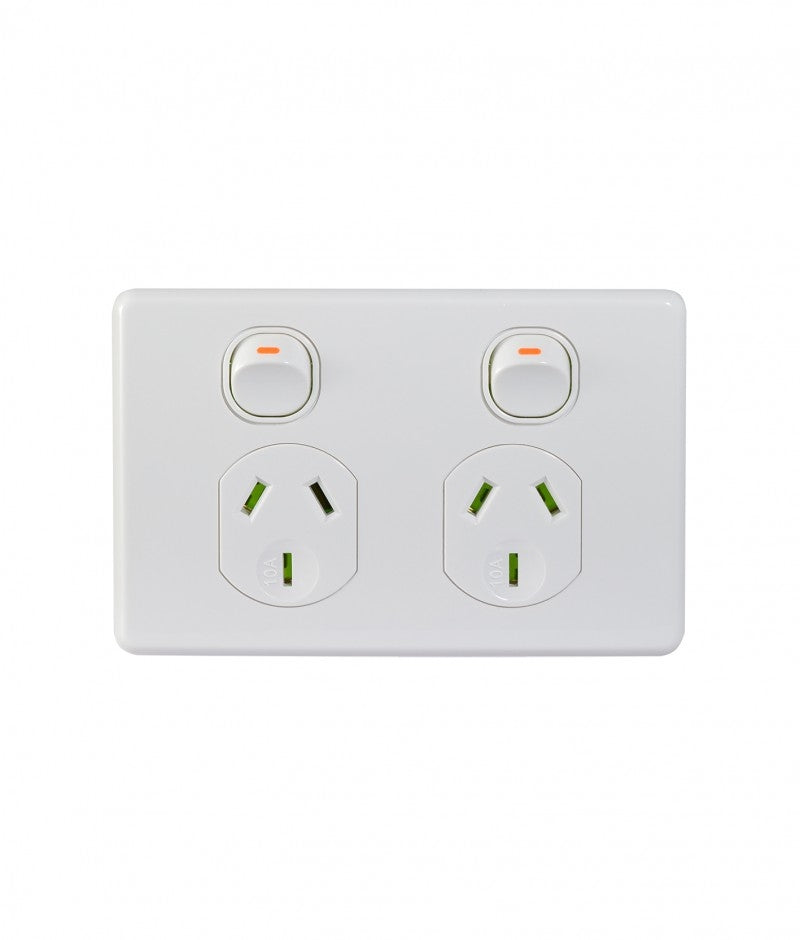 Puma Power Point Switched 2 Gang 10A 250V (PUPP2GWHT) White GSM
