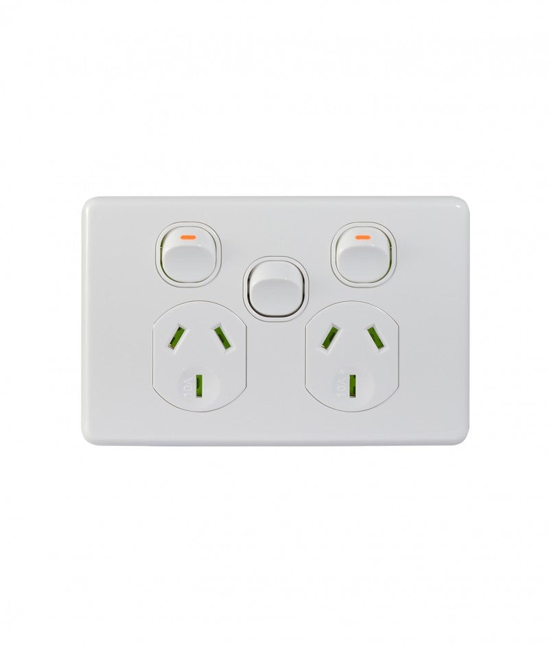 Puma Power Point Switched 2 Gang 10A 250V with Extra Switch 10AX/16A (PUPPSW2G) GSM
