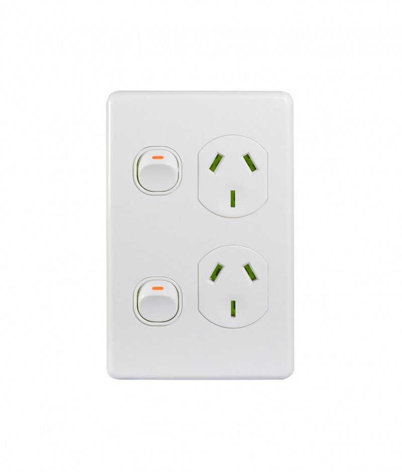 Puma Power Point Switched Vertical 2 Gang 10A 250V (PUPPV2G) GSM